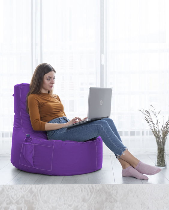 Atelier Del Sofa Saco de Judías para Jardín Morado Impermeable de Puf para Exterior, Comodidad Duradera de 70x80x35 cm Atelier Del Sofa Saco de Judías para Jardín Morado Impermeable de Puf para Exterior, Comodidad Duradera de 70x80x35 cm