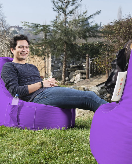 Atelier Del Sofa Saco de Judías para Jardín Morado Impermeable de Puf para Exterior, Comodidad Duradera de 70x80x35 cm Atelier Del Sofa Saco de Judías para Jardín Morado Impermeable de Puf para Exterior, Comodidad Duradera de 70x80x35 cm