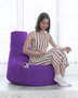 Atelier Del Sofa Saco de Judías para Jardín Morado Impermeable de Puf para Exterior, Comodidad Duradera de 70x80x35 cm