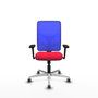 PIQUERAS Y CRESPO Silla de oficina Motilla con mecanismo Sincro, Rojo y Azul