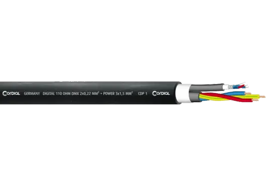 Cordial Cable DMX XLR de 3 Pines + PowerCON 3 Metros