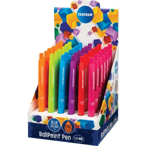 Boligrafo Centrum Retractil Pyramid Tinta Azul Colores Surtidos Expositor De 36 Boligrafo Centrum Retractil Pyramid Tinta Azul Colores Surtidos Expositor De 36