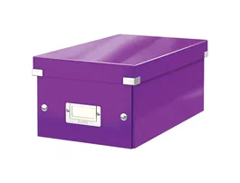 Leitz Caja de Almacenamiento para DVDs Click&Store, Violeta, 8 Litros, 206x147x352 mm