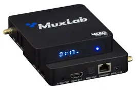 MUXLAB Receptor HDMI sobre IP Señalización con Reproductor, Compatible con 500763-TX y 500764-TX