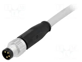HARTING Conector M8 Macho de 4 Pines con Cable de 0,5 m Recto