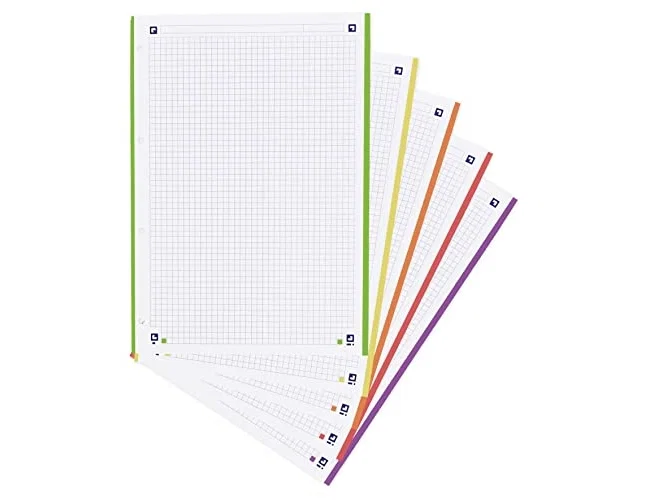 Oxford Recambio A4 250 Hojas Cuadriculado 5x5mm 4 Taladros