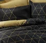 Aucune Juego de Cama AUC8683743798711 - Funda Nórdica 140 x 200 cm + Funda de Almohada 60 x 60 cm - 100% Algodón Reforzado - Estampado Gráfico Negro/Dorado