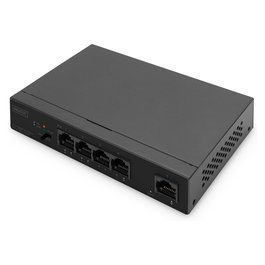 Digitus Switch PoE 4 Puertos + 1 Uplink Gigabit Ethernet 10/100/1000, No Administrado, 60W de Presupuesto PoE, Conectividad de 10 Gbit/s