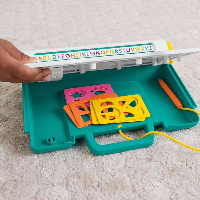 Fisher-Price Pizarra Mágica JDL70 para Niños, Dibujar y Escribir, Pantalla LCD Borrable, Incluye Plantillas, +3 Años