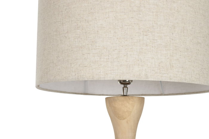 DKD Home Decor Lámpara Pie Tradicional 50 x 163.5 x 50 cm Algodón Mango