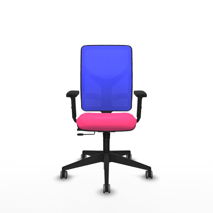 PIQUERAS Y CRESPO Silla de oficina Motilla Rosa/Azul con mecanismo Sincro/Traslack