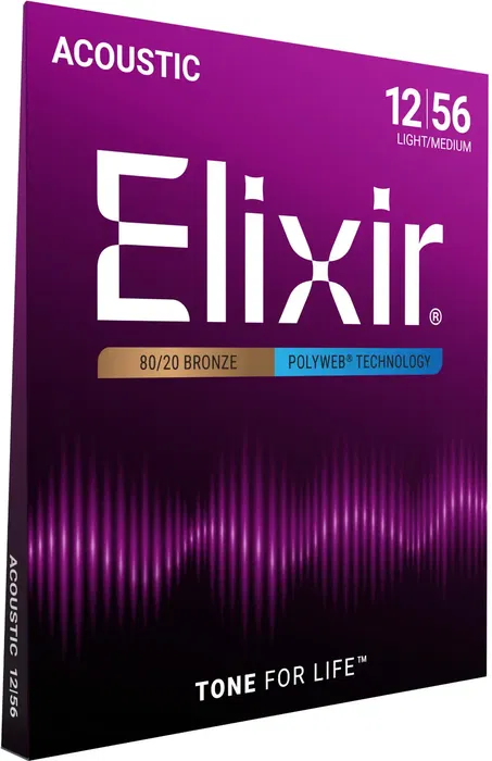 Elixir Polyweb 80/20 Bronze Ml 12-56 Acoustic Guitar Strings