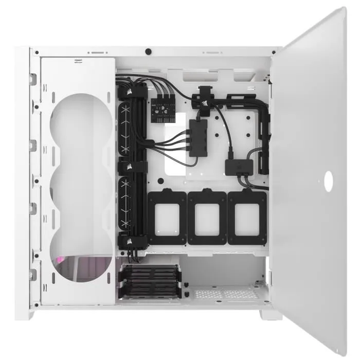 Corsair Carcasa PC iCue 5000D RGB Airflow / CC-9011243-WW - Color Blanco, Torre ATX