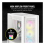 Corsair iCUE 5000D RGB Airflow Torre Media Blanca ATX con Ventana de Vidrio Templado para Gaming, Control de Ventiladores y RGB