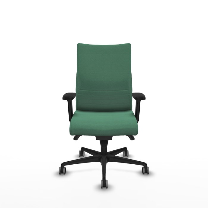 PIQUERAS Y CRESPO Silla Albacete confidente Verde esmeralda con mecanismo Sincro y brazos 2D