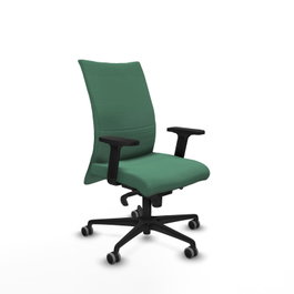 PIQUERAS Y CRESPO Silla Albacete confidente Verde esmeralda con mecanismo Sincro y brazos 2D