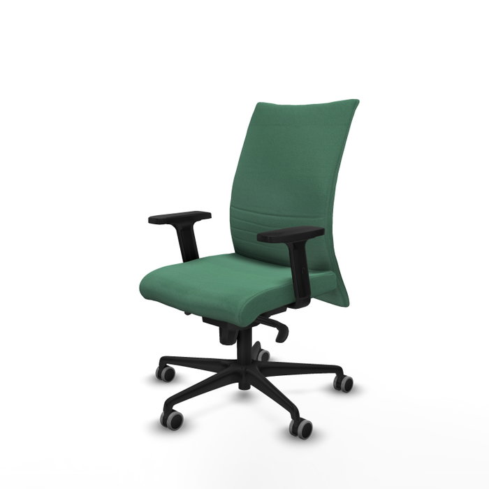 PIQUERAS Y CRESPO Silla Albacete confidente Verde esmeralda con mecanismo Sincro y brazos 2D
