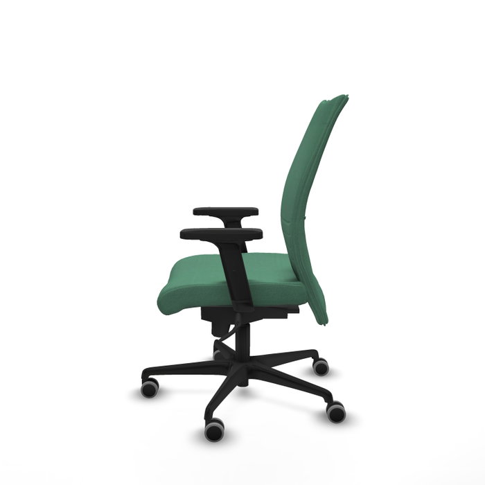 PIQUERAS Y CRESPO Silla Albacete confidente Verde esmeralda con mecanismo Sincro y brazos 2D