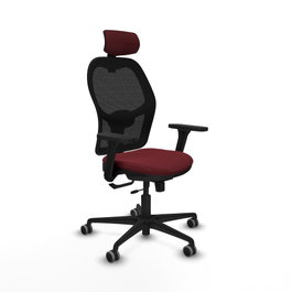 PIQUERAS Y CRESPO Silla de oficina Jorquera con Mecanismo Sincro/Traslack, Granate y Negro