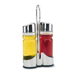 Comas - Vinagrera de Acero Inoxidable, Juego de 2 Piezas para Mesa - Orfebrería