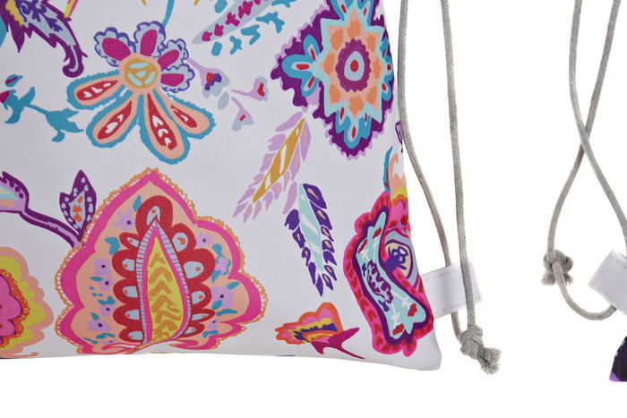 DKD Home Decor Mochila Shabby Azul Negro 12 Unidades 36 x 28 x 1 cm