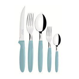 Tramontina Cubertería 30 Piezas Azul Acero Inoxidable Mango Polipropileno