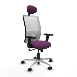 PIQUERAS Y CRESPO Silla de oficina Zulema con Mecanismo Sincro, Morado y Blanco
