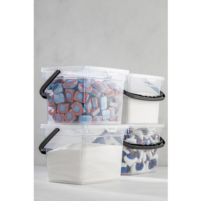 Hermia KARE4LDTRJN4LU Set de 4 Cajas de Almacenaje de Plástico Blancas 16 x 23 x 18 cm