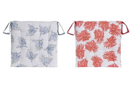 DKD Home Decor Cojin Coral 22 Atlantico Azul Fucsia Poliester Algodon 40x40x4 cm (4 Unidades)