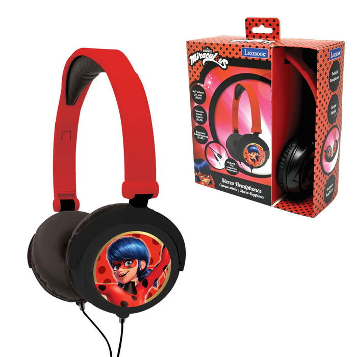 Lexibook Auriculares Prodigiosa Ladybug Plegables con Cable y Limitación de Volumen para Niños