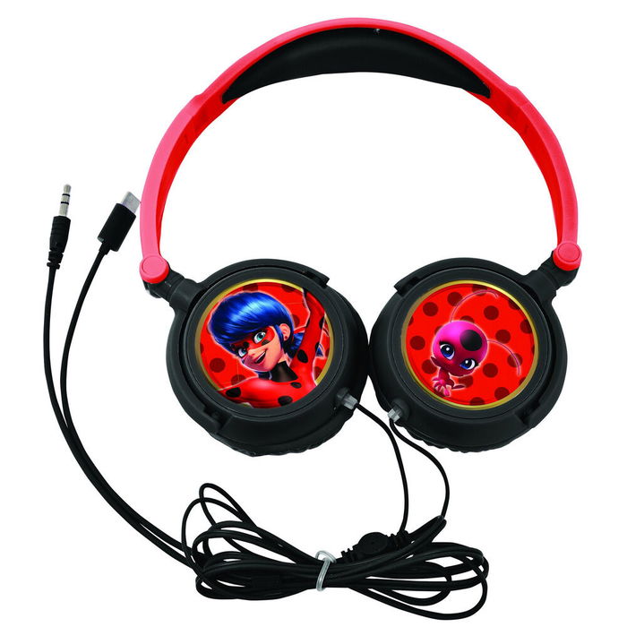Lexibook Auriculares Prodigiosa Ladybug Plegables con Cable y Limitación de Volumen para Niños