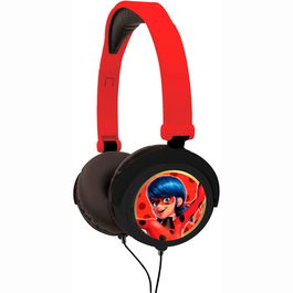 Lexibook Auriculares Prodigiosa Ladybug Plegables con Cable y Limitación de Volumen para Niños