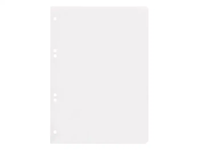 Liderpapel Recambio de hojas tamaño cuarto, 100 hojas, 60g, liso sin margen, 6 taladros