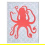 Cuadro Impresión Pulpo 2/M Gris-Rojo 28 X 2 X 36 cm (Set de 2)