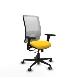 PIQUERAS Y CRESPO Silla de oficina Zulema con Mecanismo Sincro/Traslack, Amarillo y Blanco