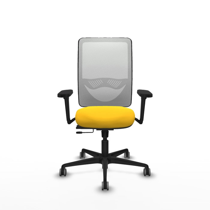 PIQUERAS Y CRESPO Silla de oficina Zulema con Mecanismo Sincro/Traslack, Amarillo y Blanco
