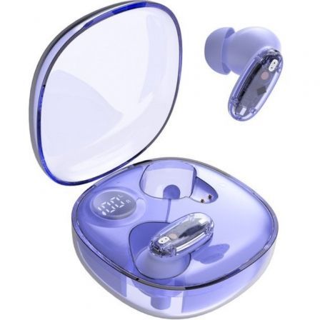 Mars Gaming Auriculares Bluetooth MHIB2 Morados con Estuche de Carga, Bluetooth 5.4, Autonomía Total 24h