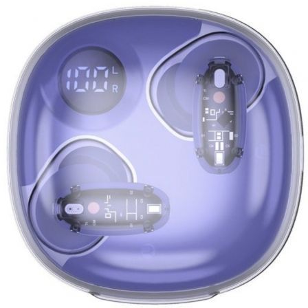 Mars Gaming Auriculares Bluetooth MHIB2 Morados con Estuche de Carga, Bluetooth 5.4, Autonomía Total 24h