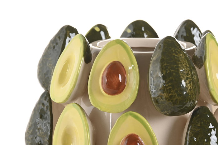 DKD Home Decor Jarrón de Gres Aguacates Verde