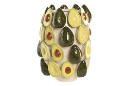 DKD Home Decor Jarrón de Gres Aguacates Verde