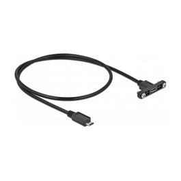 DeLOCK Cable USB 2.0 Micro-B hembra para instalación a Micro-USB B macho, 0,5 m