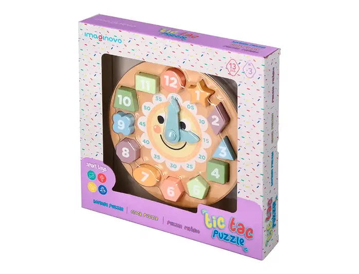 Imaginovo Reloj de Madera Educativo de 13 piezas