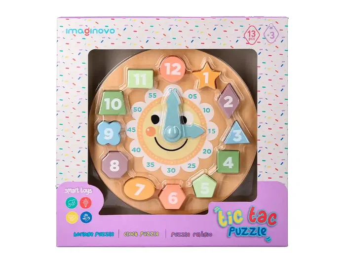 Imaginovo Reloj de Madera Educativo de 13 piezas