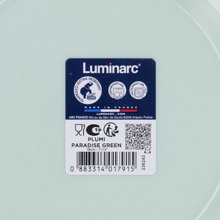 Plato Postre Opal Plumi Paradise Ver Luminarc 19 cm