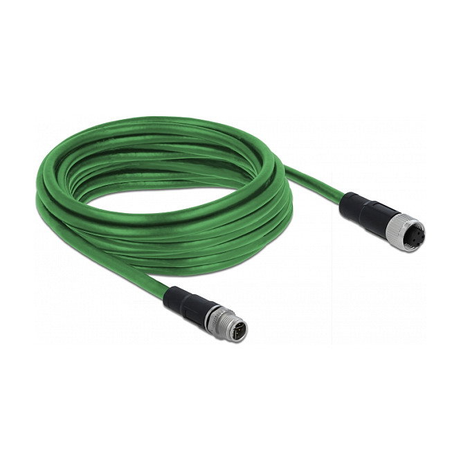 DeLOCK Cable de red M12 4 pin D-codificado con revestimiento TPU 5 m