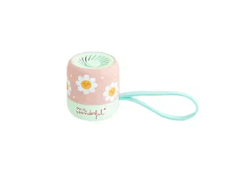 Mr. Wonderful - Altavoz Portátil Inalámbrico Mini, Diseño Margaritas, 80x60x80 mm, Sonido Potente y Claro, Conexión Bluetooth para Smartphone