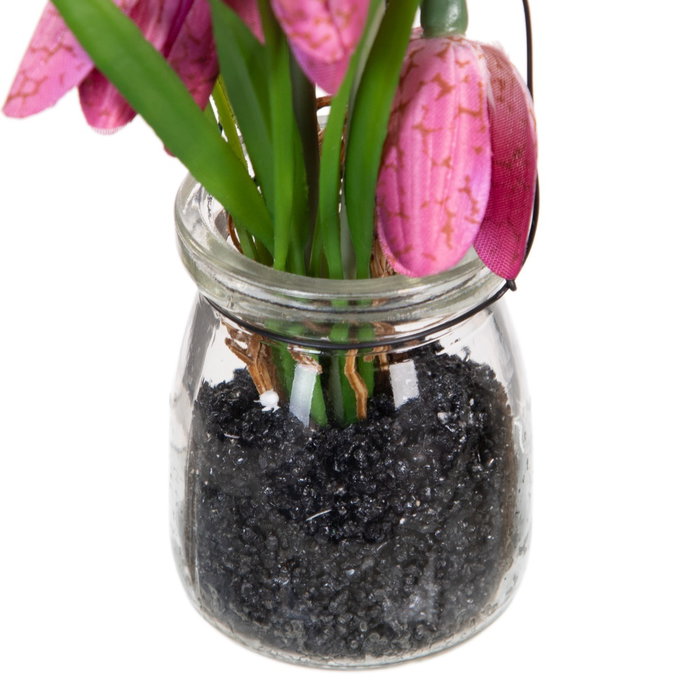 Planta Rosa Artificial Decoración 7 X 7 X 20 cm (Set de 4)