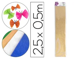 Liderpapel Papel Crespón Metalizado Oro 50 cm x 2.5 m