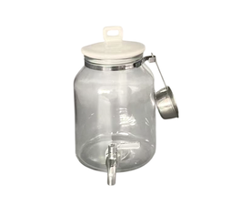 DKD Home Decor Dispensador Transparente Blanco 22 x 26.7 x 20 cm con 3L de Capacidad