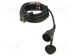 KEL Prolongador de alimentación H05RR-F 3G2,5mm2 10m Negro